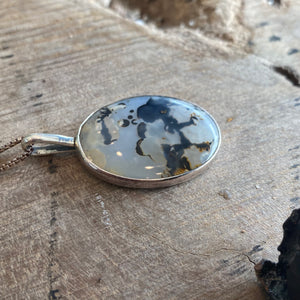 One of a Kind Agate Pendant in Sterling Silver Mount