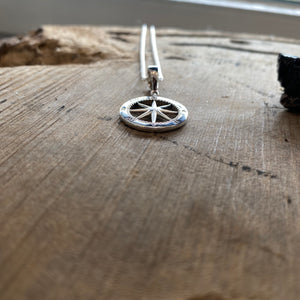 Compass Rose Pendant w/ Sterling Silver Chain