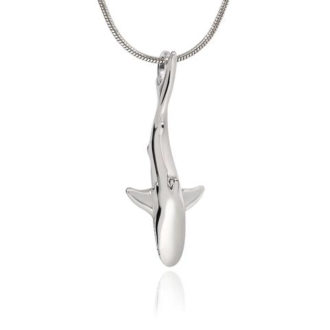 Sterling Silver Reef Shark Pendant with Sterling Silver Chain