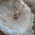 Pink Tourmaline, Opal, and Diamond cluster necklace 14k solid gold