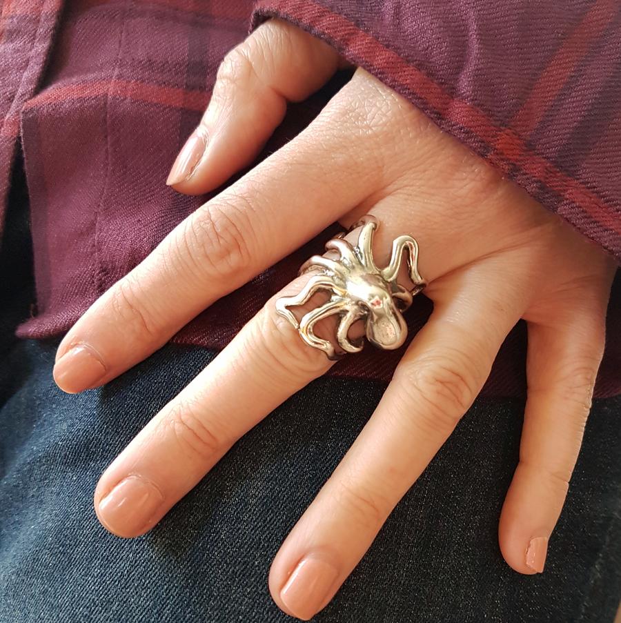 Sterling Silver Octopus Ring