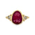 14k Rosecut Ruby Ring with Natural Diamonds