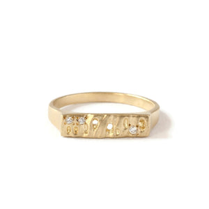 Sanctuary Diamond Signet Pinky Ring - Size 6