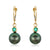 Tahitian Pearl Emerald Bezel Earrings