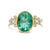 Colombian Emerald Ring with Brilliant White Diamonds in 14k Gold - Size 7 3/4