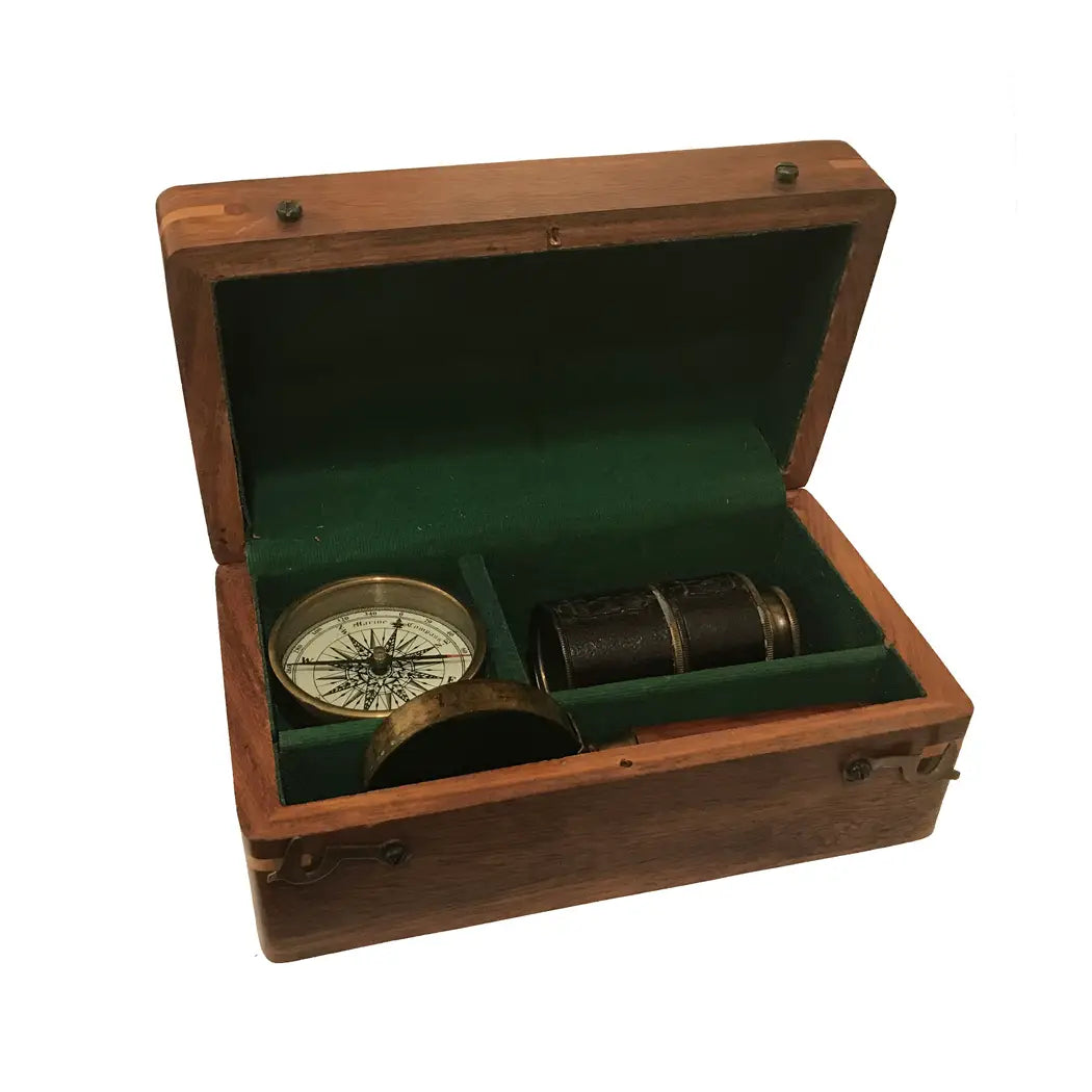 Old World -  Maritime Navigation Replica Set  - w/ Storage Box