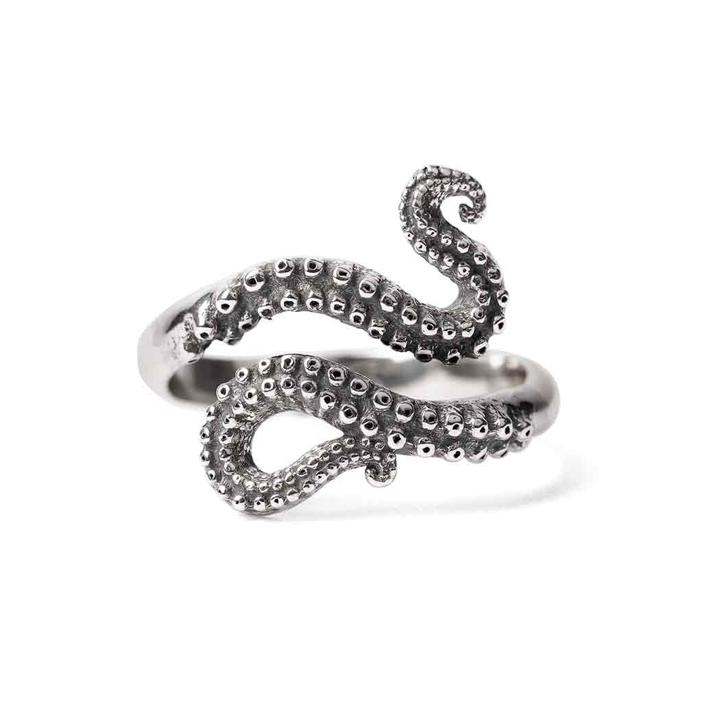 Adjustable Sterling Silver Octopus Tentacle Ring