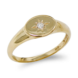 Aztec Vintage Star Signet Ring - Size 6