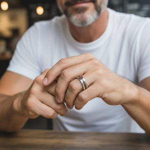 Custom Ring created with pure Atocha Silver (from an Atocha Silver bar) with Atocha Copper Inlay.