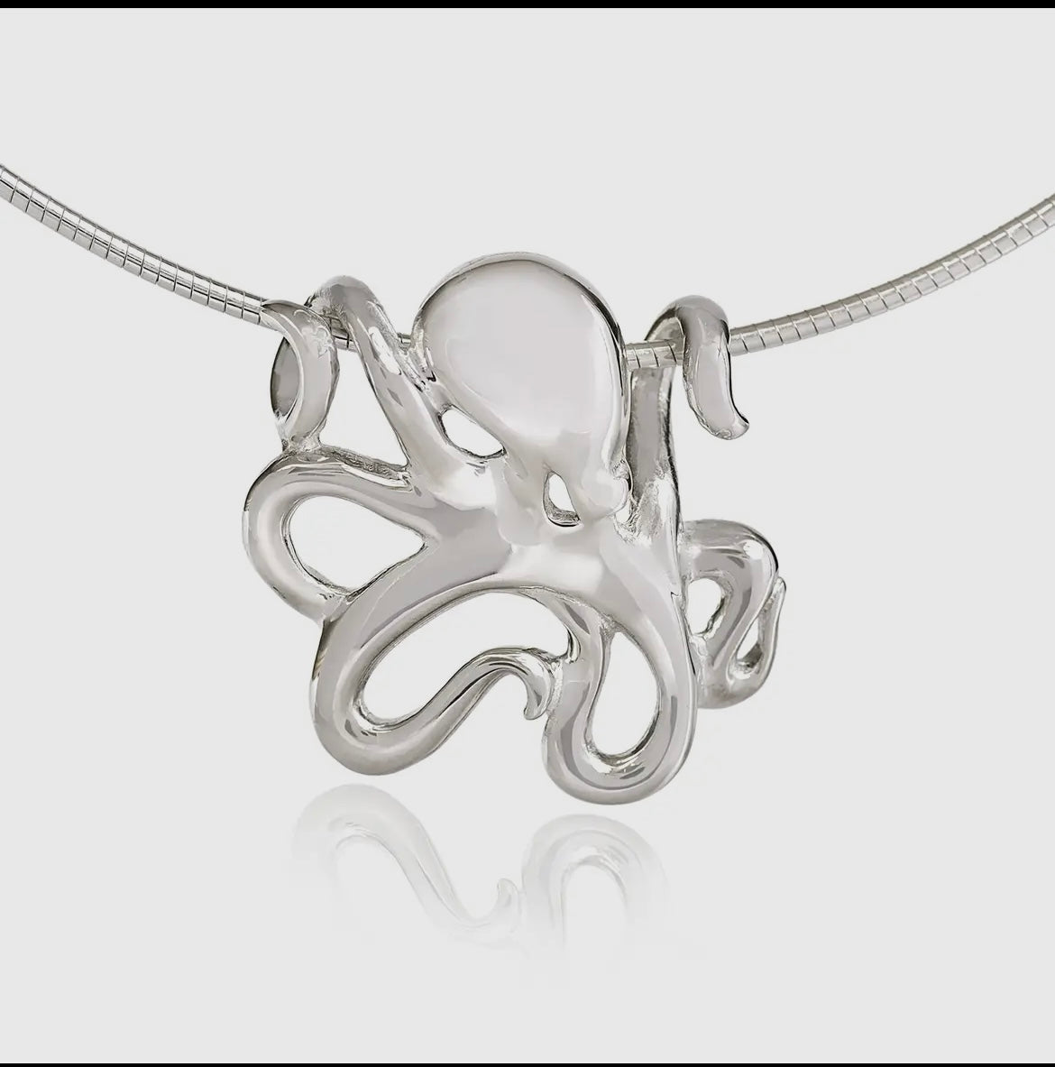 Sterling Silver Octopus Pendant - Chain included