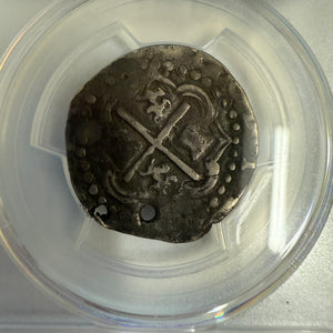 Authentic Shipwreck Coin - 2 Reales - Phillip II - Assayer "R" Rincon (1574-1576)