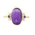 Royal Amethyst & Diamonds Ring in 14k Yellow Gold - Size 7 1/2