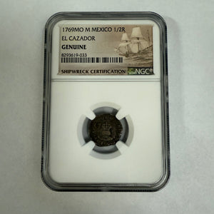 El Cazador Shipwreck - 1/2 Reale -  Dated 1769 - Mounted in Sterling Silver