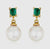 Emerald Pearl Drop Earrings