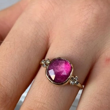 14k Pink Tourmaline (2.65ct) with Diamonds Ring