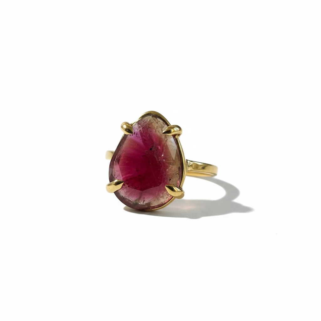 Rosecut Gemstone Ring - Tourmaline 14k Gold