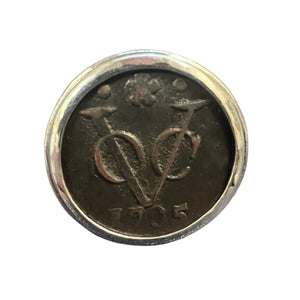 Dutch VOC Copper Duit - "New York Penny" - Sterling Silver Ring