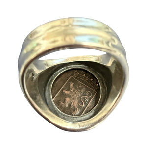 Dutch VOC Copper Duit - "New York Penny" - Sterling Silver Ring - Size 11