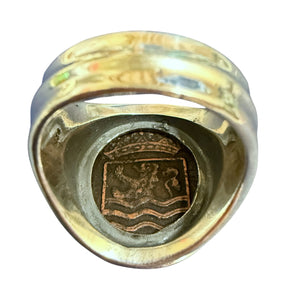Dutch VOC Copper Duit - "New York Penny" - Sterling Silver Ring - Size 11