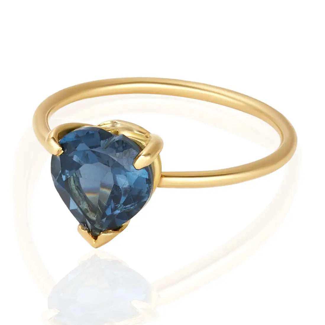 Hearty London Blue Topaz Ring in 14k - Size 7