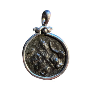 Ancient Bronze - Moroccan 2 Faluse - Mounted in Sterling Silver