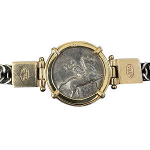 Ancient Greece - Boy on Dolphin (Taras Nomas) - Circa 280 BCE - Mounted in 14K Gold on a Sterling Silver bracelet