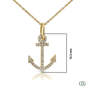 Anchor Pendant - 14k Yellow Gold - Includes 18" 14k gold chain