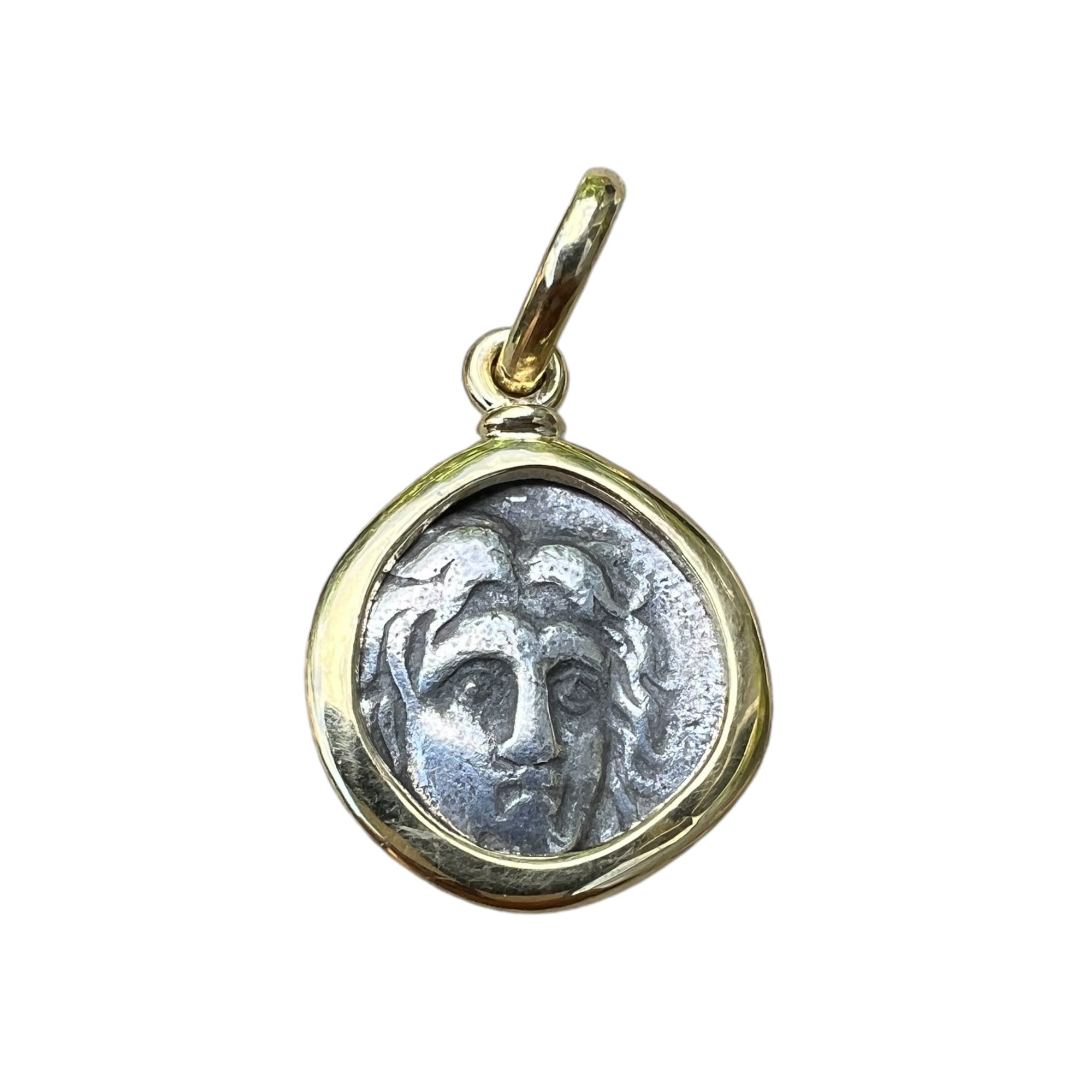 Ancient Greece - AR Drachma - Rhodes/Helios 18k Bezel