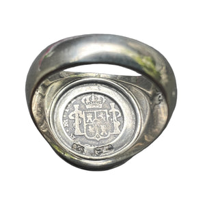 Authentic Spanish Cob - 1/2 Reales - Dated 1804 - Sterling Silver Colonial Ring