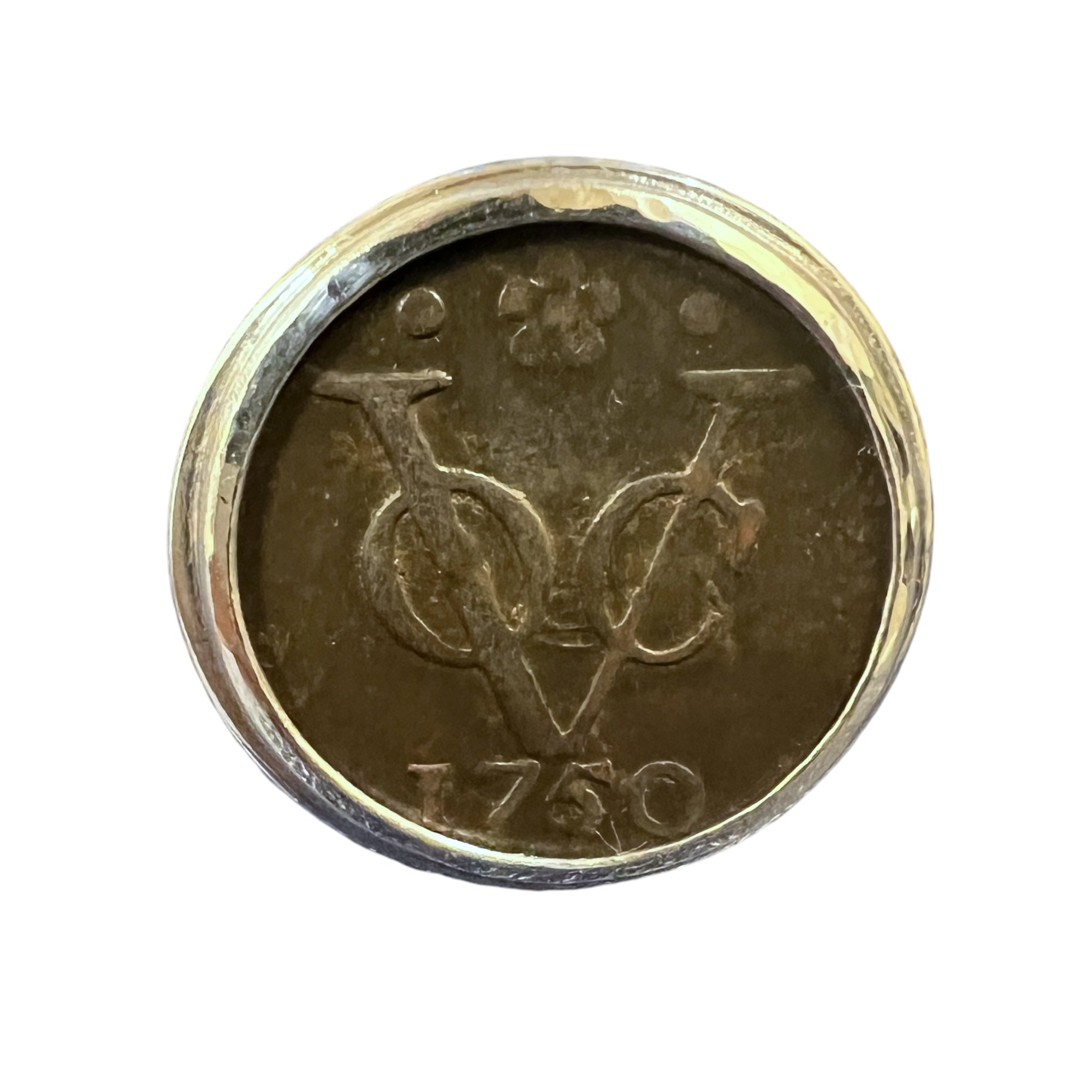 Dutch VOC Copper Duit - "New York Penny" - Sterling Silver Ring