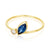 Sapphire & Diamond Ring - 14K gold band - size 7