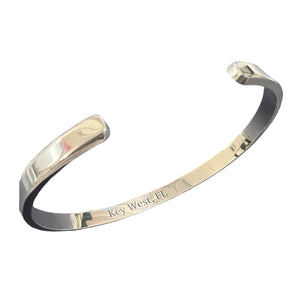 Key West Coordinates Cuff - Sterling Silver