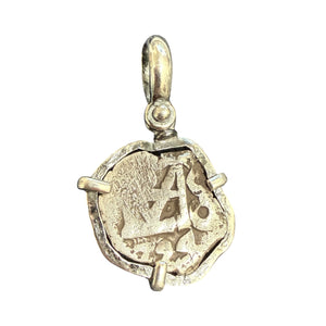 Private collection Spanish cob - 1/2 Reale - Sterling Silver Mount