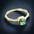 Emerald Bamboo Ring - Made with 18k Treasure Gold - Size 7.5