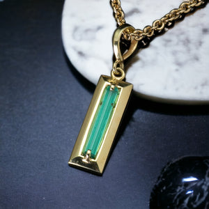 Emerald Pendant w/ 18k Treasure Gold