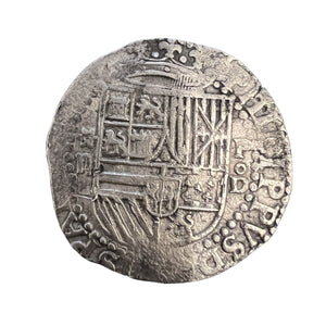 Lima "D" cob - 2 Reales - Grade 1 - Assayer: Diego de la Torre (1577-1588)