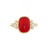 14k gold ring - Orange Sapphire (5.7 CT) with Diamonds Ring (.12 CT)