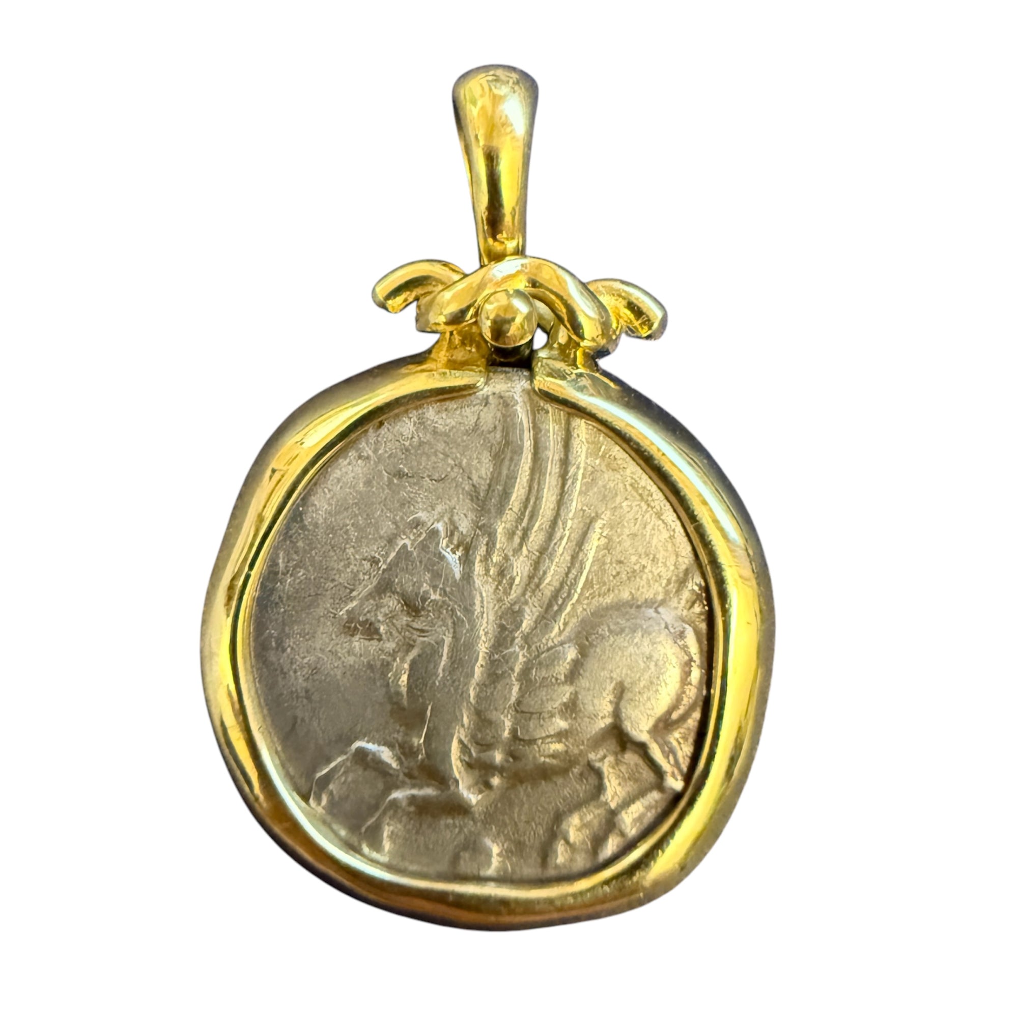 Ancient Greece - AR  Stater - Pegasus - 18K Gold Mount