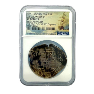 La Capitana Shipwreck - 8 Reales -  Crowned "L" - Dated XX50