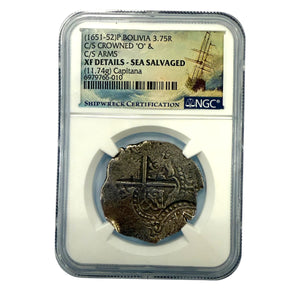 La Capitana Shipwreck - 4 Reales - Crowned "O" -  Assayer "E" (last shield design)
