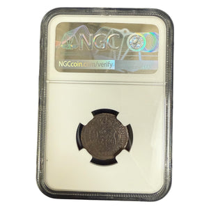 El Cazador Shipwreck - 1 Reales-  Dated 1753 - Mounted in 14K Gold diver frame