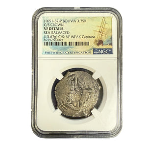 La Capitana Shipwreck - Assayer "E" Erqueta "1651" (Last shield design )