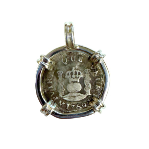El Cazador Shipwreck - 1/2 Reale -  Dated 1769 - Mounted in Sterling Silver
