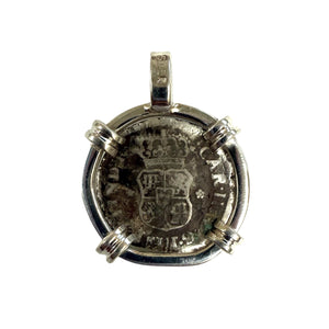 El Cazador Shipwreck - 1/2 Reale -  Dated 1769 - Mounted in Sterling Silver