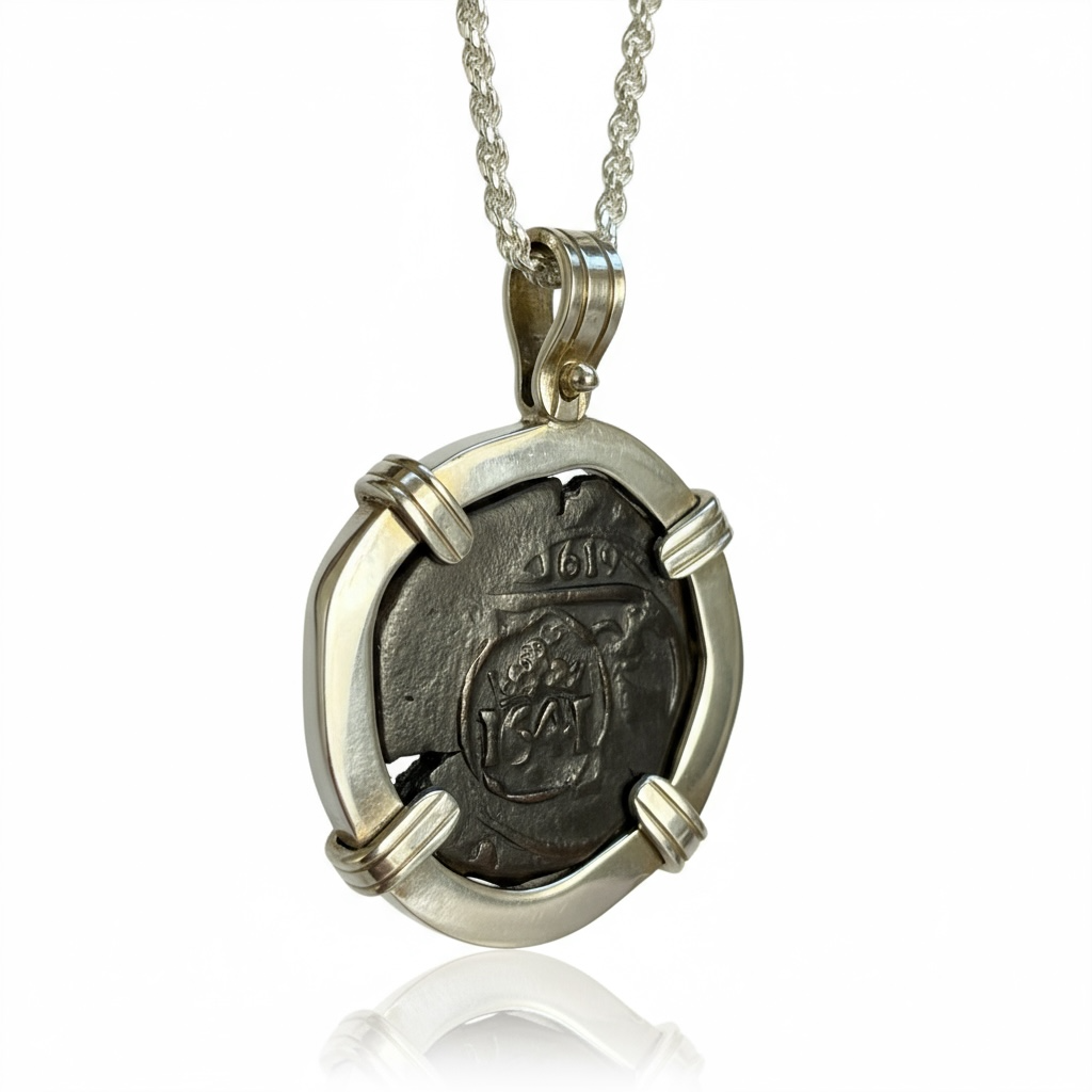 Authentic Spanish Maravedis Copper Coin - Minted in Segovia, Spain - Dated 1619