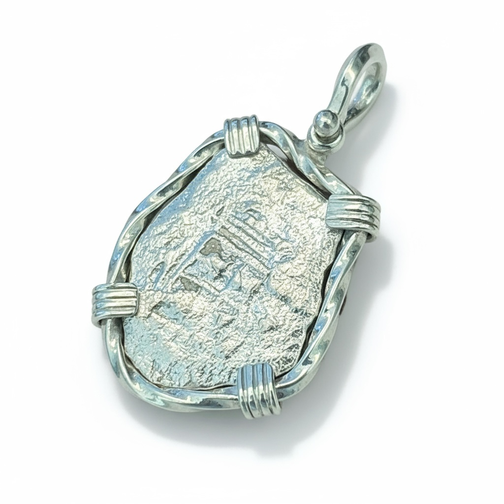 Atocha Shipwreck - 4 Reales - Grade 4 - Mounted in Sterling Silver