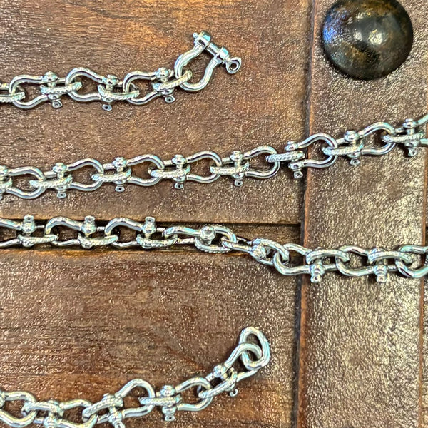Hand-Cast Sterling Silver Shackle Chain - 24