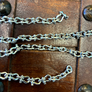 Hand-Cast Sterling Silver Shackle Chain - 24" - 51.94 grams