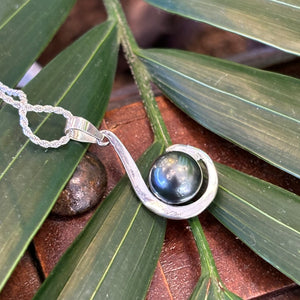 Tahitian Pearl Necklace - Presented in a Custom Sterling Silver Fish Hook.