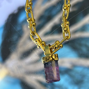 Purple Tourmaline - 14k Yellow Gold Filigree Bezel